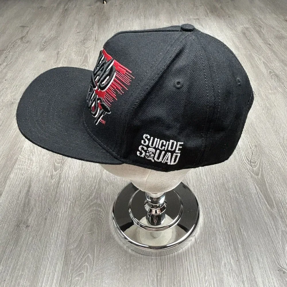 NEW Black Suicide Squad Movie Hat Cap In Squad We Trust DC‎ Comics Flat Brim